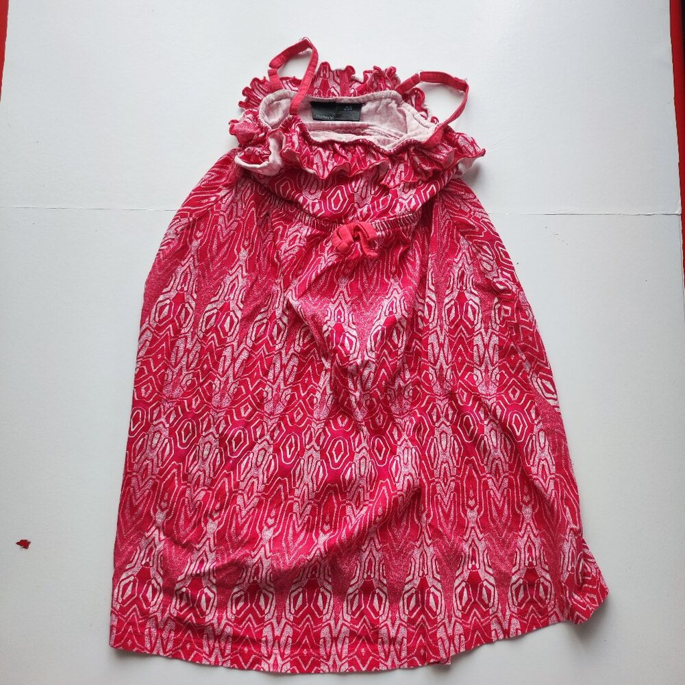 Hurley summer dress women youth size S (6) red lightweight open shoulders straps